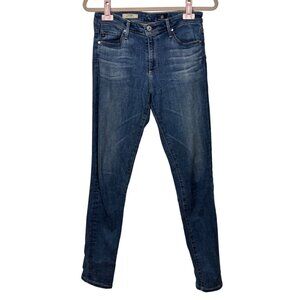 Ag Adriano Goldschmied 28 The Prima Mid-Rise Cigarette Jeans Skinny Blue Denim
